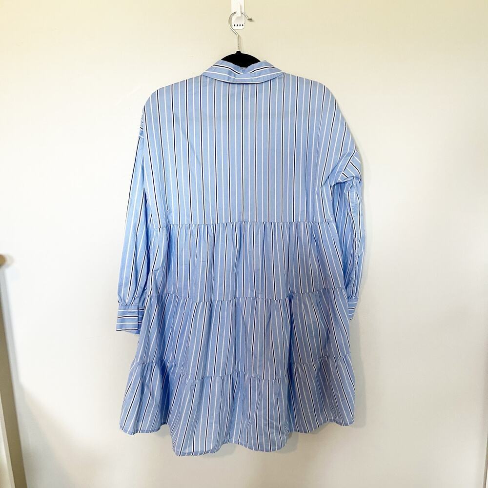 Tuckernuck Pomander Place Striped Shirtdress blue long sleeve women’s small - Picture 4 of 10